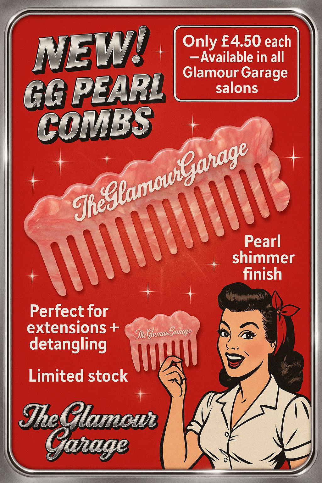 Pearl Wide Tooth Hair Combs